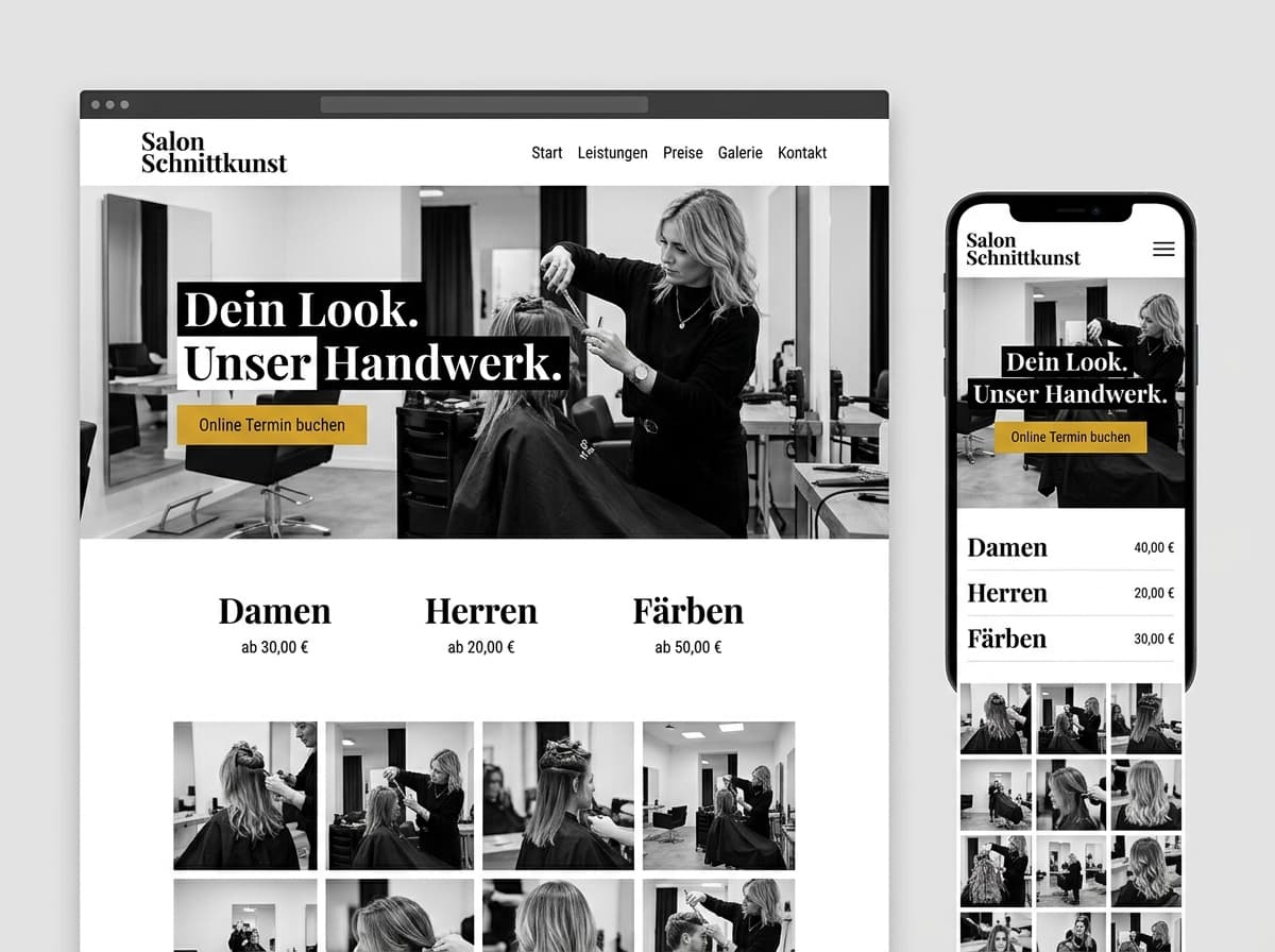 Design-Beispiel Friseursalon (Editorial)