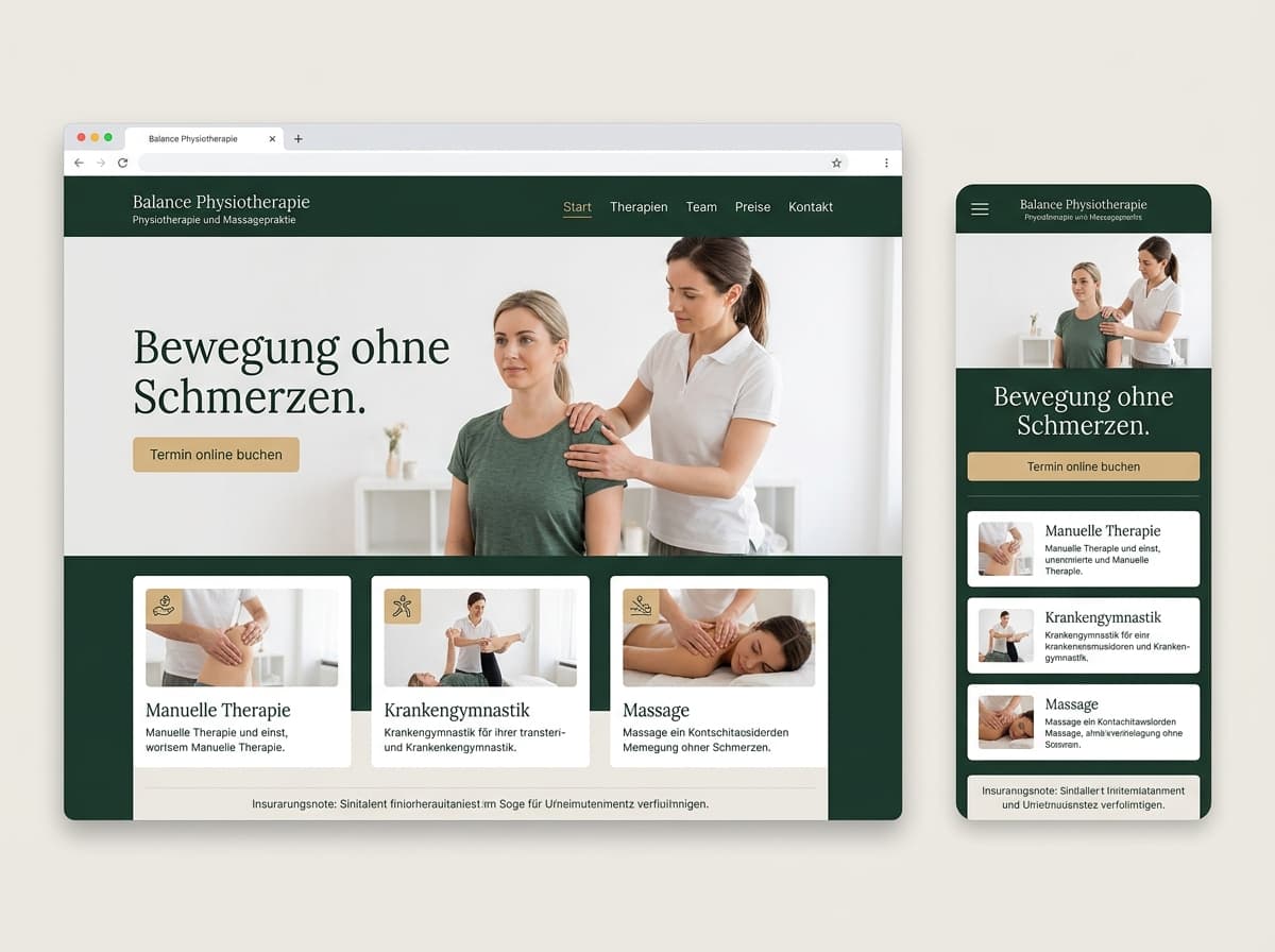 Design-Beispiel Physio & Massage (Premium)