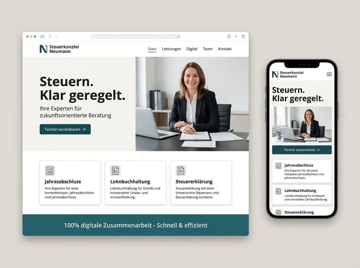 Design-Beispiel Steuerkanzlei (modern)