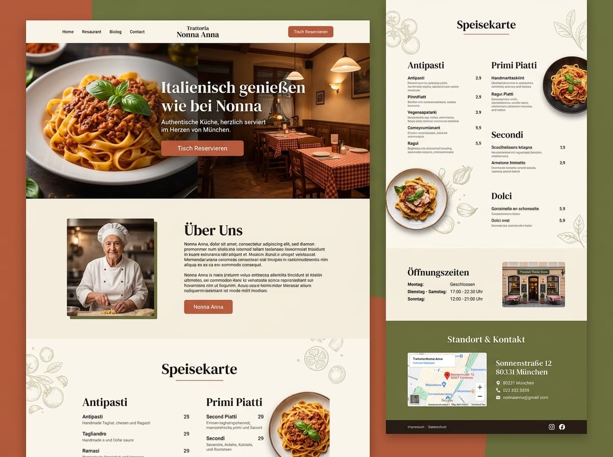Design-Beispiel: Trattoria / Restaurant (Warm & einladend)