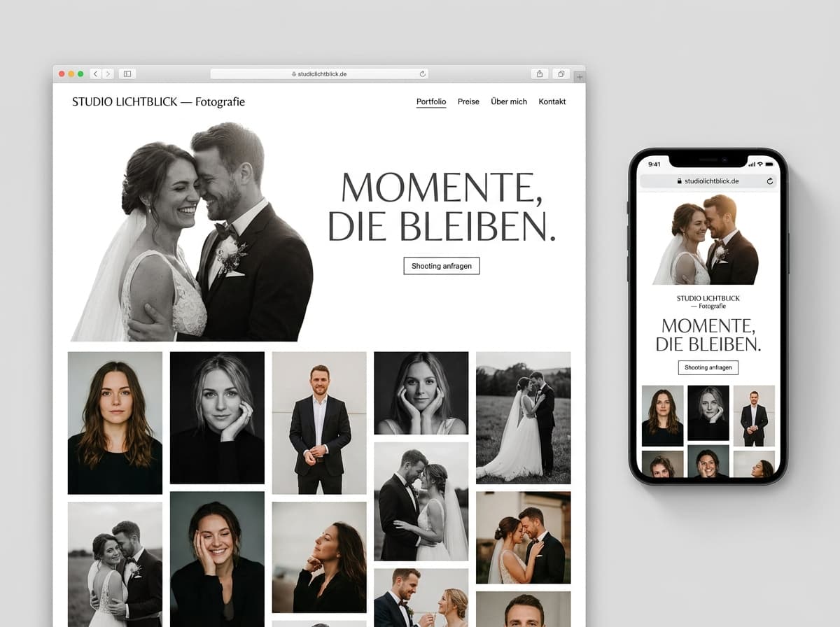 Website-Beispiel für Fotograf (Minimalistisch)