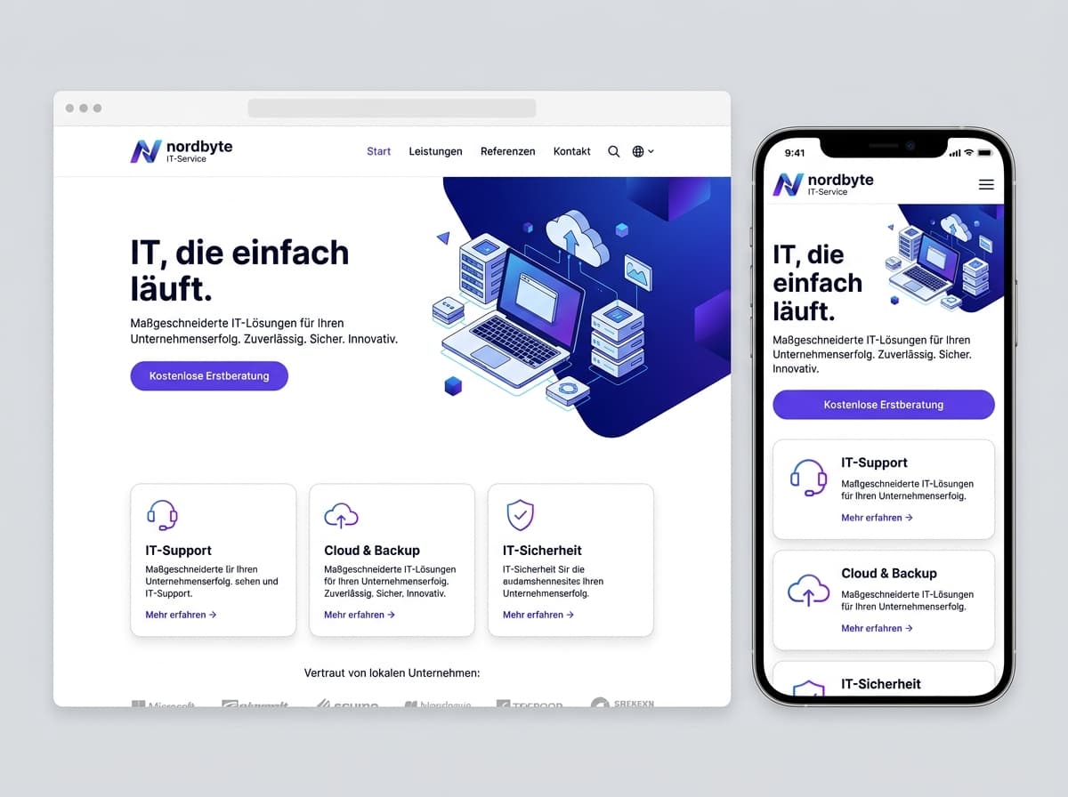 Website-Beispiel für IT-Service (Modern & frisch)