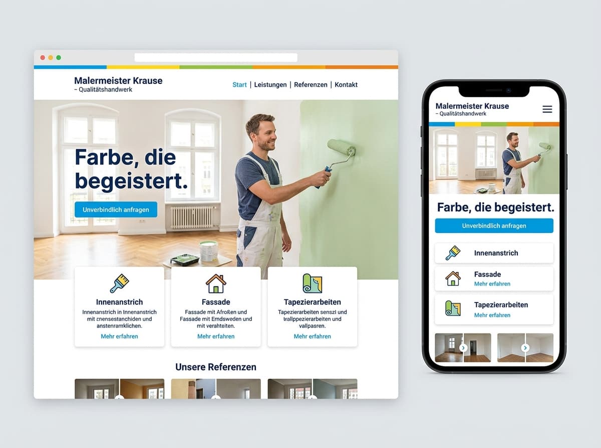 Website-Beispiel für Malerbetrieb (Hell & freundlich)